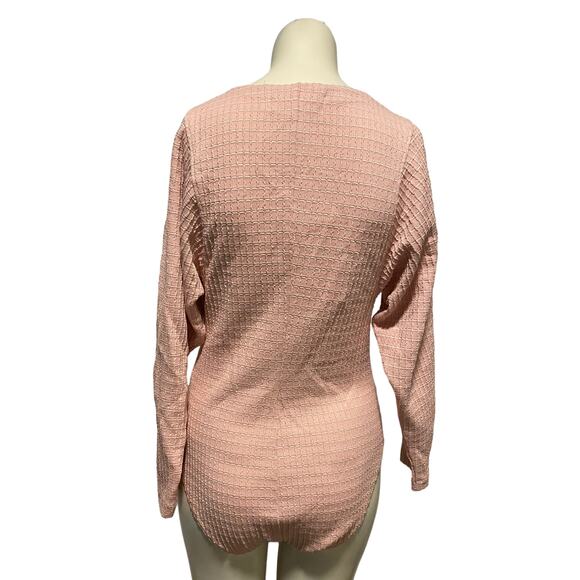 Mara Hoffman Bodysuit Mariana Pink Top Deep V Neck Small - Picture 7 of 8